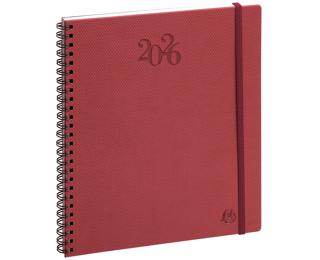Agenda de bureau Eurotime 18S spiralé Swan 15 x 17 cm Semainier Janvier à décembre 2026 - Bordeaux