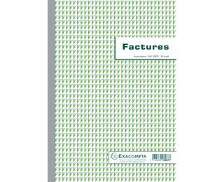 Manifold Factures avec mention TVA 29,7x21cm 50 feuillets dupli autocopiants