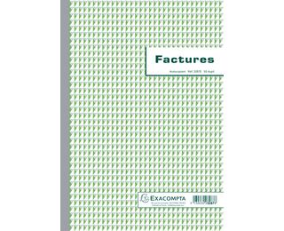 Manifold Factures avec mention TVA 29,7x21cm 50 feuillets dupli autocopiants