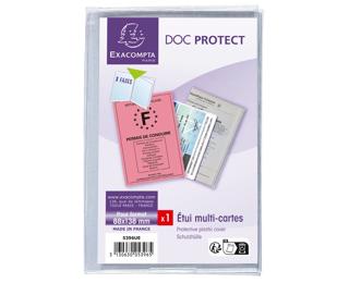 Etui de protection multi-cartes 4 volets PVC lisse 20/100e - Cristal