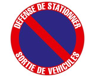 Panneau polypropylène non adhésif Défense de stationner -sortie de véhicules 20 cm - Rouge
