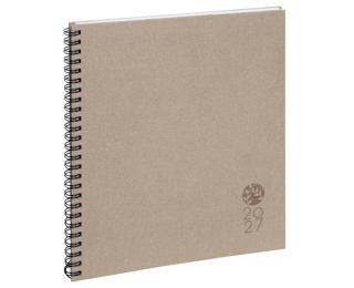 Agenda de bureau Eurotime 22S spiralé Forever 22,5 x 18,5 cm Semainier Janvier à Décembre 2027 - Lin