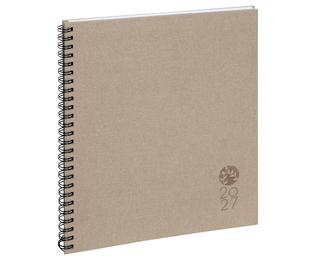 Agenda de bureau Eurotime 22S spiralé Forever 22,5 x 18,5 cm Semainier Janvier à Décembre 2027 - Lin