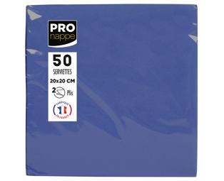 Paquet de 50 serviettes cocktail micro-gaufrées ouate 2 plis - 20x20 cm
