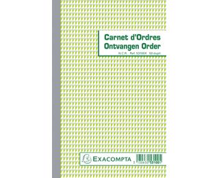 Carnet d'ordres 21x13,5cm 50 feuillets double autocopiant Billingue