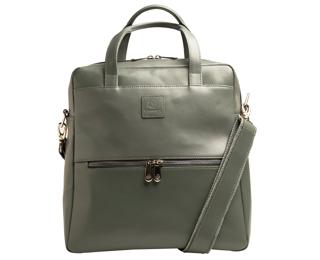 Laptoprucksack Lady Exactive, Leder, 33x35x16 cm - Grau