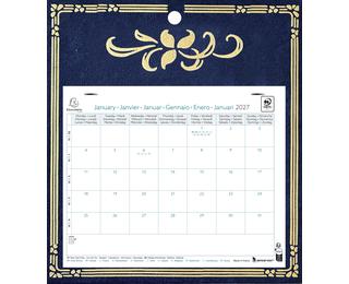 Calendrier mensuel EasyCal Skytos avec feuillets détachables 24 x 18 cm sur support plaque imprimée 27,5 x 30,5 cm 2027 - Couleurs assorties