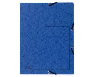 Chemise à élastique 3 rabats carte lustrée 355gm2 - A4 - Bleu