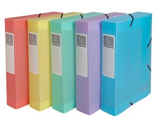 Boite de classement Cartobox livrée à plat Dos 60mm Polypropylène Chromaline pastel - A4 
