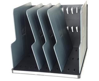 Clasificador vertical MODULOTOP, 5 separadores, documentos A4 o A4+, tamaño: 30x28,8x25,5 cm - ECOBlack - Negro/gris
