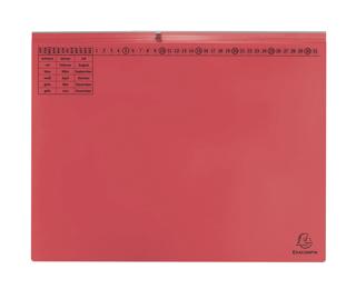 Exaflex Premium, Kanzlei Hängehefter, 2 Abheftvorrichtungen, Rechtsheftung, 265x318mm, Packung mit 25 Stück - Rot