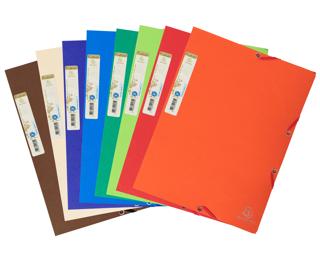 Sammelmappen mit Gummizug und 3 Klappen Forever, 24x32cm für DIN A4, aus Recycling-Karton zweifarbig