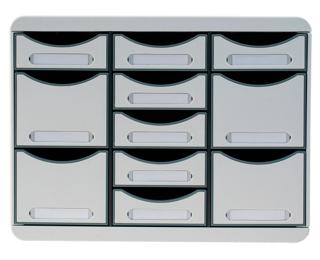 Schubladenbox STORE BOX MULTI, 11 offene Schubladen, Office - Lichtgrau