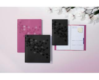 Agenda de bureau Lady 20 Sakura 15 x 21 cm Semainier Janvier à Décembre 2024 - Rose