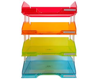 Set mit 4 Briefablagen COMBO MIDI, Linicolor - Farben sortiert
