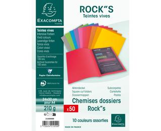 ROCK''S 210 Pak van 50 dossiermappen 210g/m2 24x32cm voor A4. 