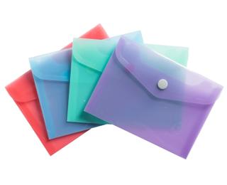 Exacompta Chromaline Pastel PP Press Stud Pocket B6 - Assorted colours