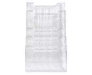 Modulierbarer Wandprospektständer, horizontal, 6 Fächer A4 - Kristall