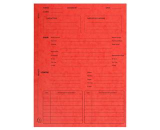 Paquet de 25 dossiers de procédure carte lustrée 25x32cm - Rouge