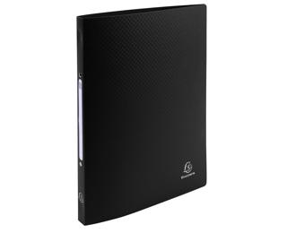 Ringbuch aus PP 500µ mit 2 Ringen 15mm, Rücken 20mm, blickdicht, für Format DIN A4 - Schwarz