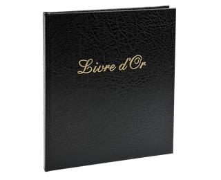Livre d'or Balacron avec titre 140 pages blanches - 21x19 cm vertical 