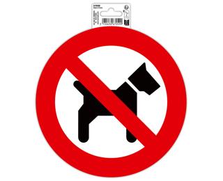 Panneau PVC adhésif antidérapant Interdit aux chiens 20 cm 