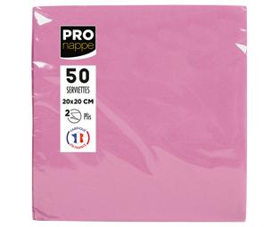 Paquet de 50 serviettes cocktail micro-gaufrées ouate 2 plis - 20x20 cm