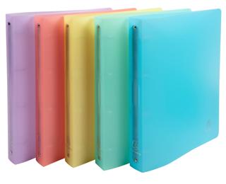 Classeur 4 anneaux 30 mm polypropylène Chromaline Pastel - A4 Maxi - Couleurs assorties