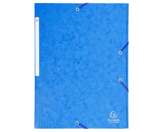 Sammelmappe mit Gummizug und 3 Klappen, Colorspan-Karton 425g, für DIN A4, Maxi Capacity - Blau