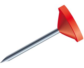 Blisterbox mit 100 Stück Flachkopfnadeln, Ø5mm, Spitze 8mm 