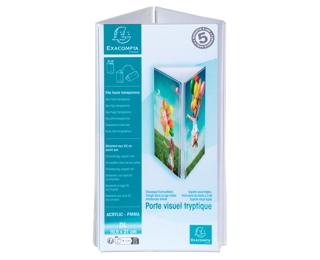 Porte-visuel tryptique DL - Cristal