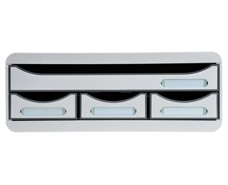 Módulo individual con 4 cajones con tope de seguridad y porta-etiquetas - 270x355x135 mm - OFFICE 