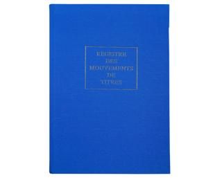 Registre 297X210 Mouvements de titres 112 pages - Bleu