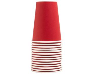 15 Gobelets en carton, 20 cl - Rouge