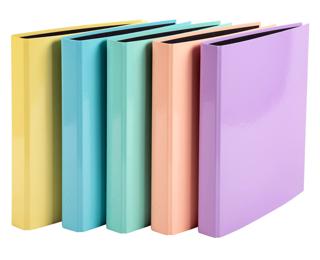 Ringbuch A4, 4 Ringe in D-Form 25mm, Aquarel - Farben sortiert