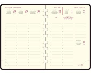 Recharge Agenda de poche Eurotime 13S spiralé 9 x 13 cm Semainier Janvier à Décembre 2027 - Couleurs assorties