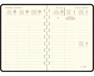 Recharge Agenda de poche Eurotime 13S spiralé 9 x 13 cm Semainier Janvier à Décembre 2027 - Couleurs assorties