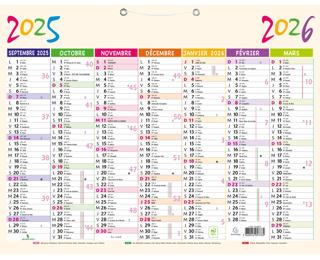 Calendrier Pep's 43 x 33,5 cm Septembre 2025 à Septembre 2026 - Beige