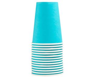 15 Gobelets en carton, 20 cl - Turquoise