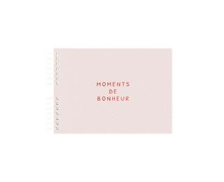 Album à spirales 50 pages blanches Bonheur - Rose poudré