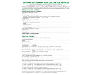 Feuilles Contrat de location pour locaux non meublés telles qu'utilisées dans les dossiers réf. 44E - Blanc