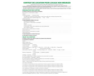 Feuilles Contrat de location pour locaux non meublés telles qu'utilisées dans les dossiers réf. 44E 