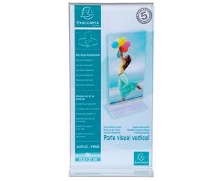 Gerader Tischaufsteller DL, Hochformat, Exacryl - Kristall