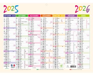 Calendrier Pep's 29,5 x 22 cm Septembre 2025 à Septembre 2026 - Beige