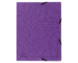 Chemise à élastique 3 rabats carte lustrée 355gm2 - A4 - Violet