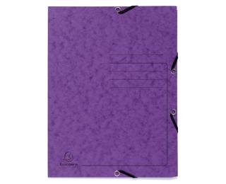 Carpetas con gomas 3 solapas impresas 355 g/m2 - Morado