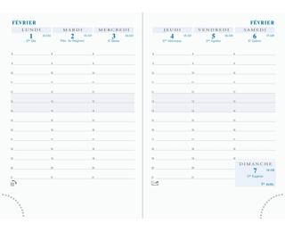 Recharge Agenda de poche Horizons 15 10,5 x 15 cm Semainier Janvier à Décembre 2027 - Tranche or