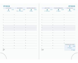 Recharge Agenda de poche Horizons 15 10,5 x 15 cm Semainier Janvier à Décembre 2027 - Tranche or
