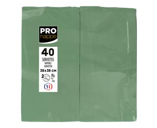 Pack of 40 Micro-Embossed 1/8 Wadded Napkings, 38x38cm. - Olive Green