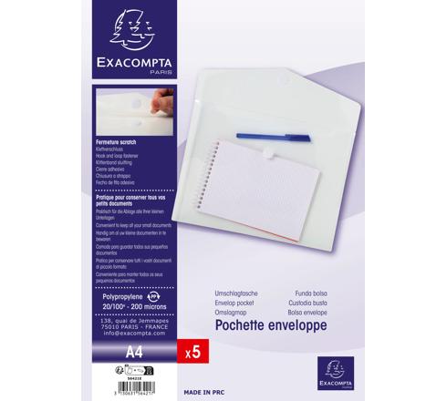 Sachet De 5 Pochettes Coins En Pvc 17/100e Avec Soufflet De 2cm